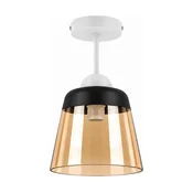 BRILAGI-LED Pritrdljiv stropni lestenec R GLASS 1xE27/60W/230V premer 15,5 cm bela/zadimljeno bež
