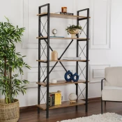 Hanah Home Polica za knjige Elysian, 90x180x33.5 cm, Orah