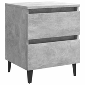 Nocni ormaric siva boja betona 40x35x50 cm konstruirano drvo