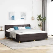 vidaXL vidaXL Postelja z vzmetnico Temno rjava 200 x 180 cm Poliester, (5000126843)