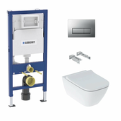 KOGEGESSD50CR Geberit Smyle Square WC školjka s podometnim splakovalnikom Geberit Duofix 458.103.00.1 Delta50