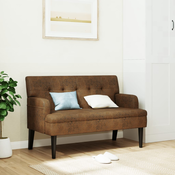 vidaXL Klop z naslonom rjava 112x65,5x75 cm umetno semiš usnje