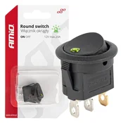 Okroglo stikalo AMiO 12V 20A ON/OFF, zeleno osvetljeno