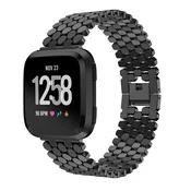 INF Pašček za uro iz nerjavečega jekla za pametno uro Fitbit Versa Black Fitbit Versa 4, (21402478)