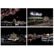 shumee Magic Scratch Card Historic Buildings (4 kosi) 30x21 cm
