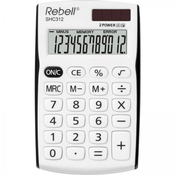 Rebell Kalkulator RE-SHC312BK BX, bijelo-crni, džepni, dvanaestoznamenkasti