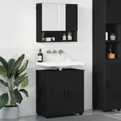 vidaXL Komplet pohištva za kopalnico 2 pcs Črna 61 x 35 x 64 cm