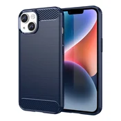 Hurtel Carbon ovitek za iPhone 14 Plus, moder
