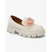 Resti White womens moccasins with colorful crystals Crystal Glam