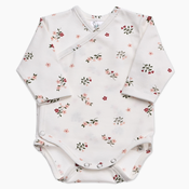 Smetana bodi na preklop iz bombažne tkanine s tiskom rožic