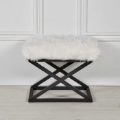 Atelier del Sofa Tabure 50x42x40cm, Crno-Belo