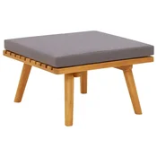 Vidaxl Vrtni stolček za noge z blazino 60x60x29 cm trden akacijev les