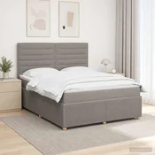 vidaXL Postelja boxspring z vzmetnico Taupe 140 x 200 cm Blago