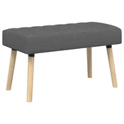 vidaXL Bench z kanalnim oblazinjenjem Temno siva 80 x 40 x 46 cm Blago