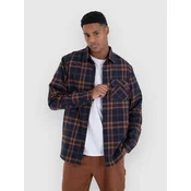 Hurley Axe Sherpa Flannel Shirt armored navy