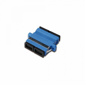 FO coupler, duplex, SC to SC, SM, OS2, color blue ceramic sleeve, polymer housing, incl. screws