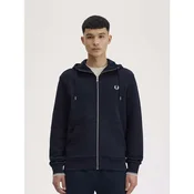 Fred Perry Fp Hooded Zip Through Sweatshirt Modra
