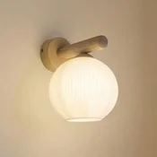 TK Lighting Stenna svetilka Virlo, les, opalno steklo, višina 20 cm, E14 - Dnevna soba/jedilnica - bel, svetlo les, bež