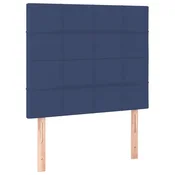 Vidaxl Vzglavje postelje modro 80x5x118/128 cm blago