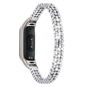 Kovinski pas za uro Xiaomi Mi Band 7 Rhinestone Decor - srebrne barve