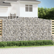 Greatstore Obokane gabion košare 3 kosa 400x50x200/220 cm pocinkano železo