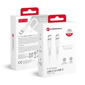FORCELL USB-C–USB-C kabel Forcell F-Energy QC4.0 PD 3A 60 W, silikonski, 1 m, C344, bel
