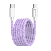 Polnilni in podatkovni 60W USB-C v USB-C kabel Techsuit PCB114D - 1m - purple