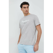 Bombažna kratka majica Pepe Jeans Eggo siva barva