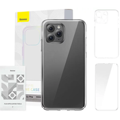 Case Baseus Crystal Series for iPhone 11 Pro (clear) + tempered glass + cleaning kit (6932172627607)