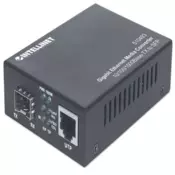 Intellinet Gigabit Ethernet to SFP Media Converter, 10 /100 /1000Base-Tx to SFP slot, empty (Euro 2-pin plug)