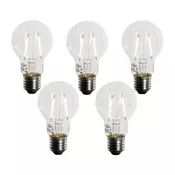 Komplet 5 LED žarnic E27 A60 senzor mraka 2,5 W 250 lm 2200 K