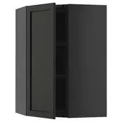 METOD Ugaoni zidni element s policama, Crnosiva/Lerhyttan crno bajcovano, 68x100 cm