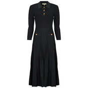 MICHAEL Michael Kors POLO FLARE MIDI DRESS Črna
