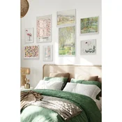 WallXpert set od 8 manjih uramljenih slika Çgs-007, pastelni motivi – Monet japanski most, Matisse cvetni plakat, flamingo i pejzaži, beli ram