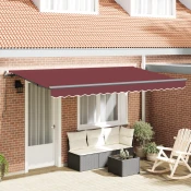 Skrovita tenda Tamno crvena 400 x 200 cm tkanina