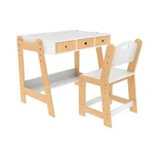 2Kids Toys - Otroška nastavljiva miza s stoličkom les/bela