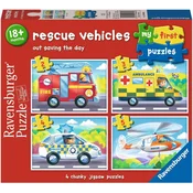 Ravensburger Moja prva sestavljanka: Reševalna vozila 4v1 (2,3,4,5 kosov)