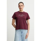 Pamucna majica Levis za žene, boja: bordo, A2226
