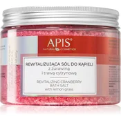 Apis Brusnična vitalita revitalizirajoča kopalna sol z brusnicami in limonsko travo 650 g