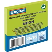 Donau Samolepilna beležnica - 76 x 76 mm, 100 l, neonsko zelena
