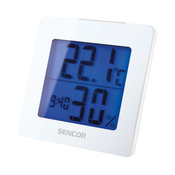 Sencor - Vremenska postaja z LCD zaslonom in alarmom 1xAA bela