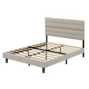 Songmics Posteljni okvir 202x160x110 cm bež