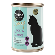 Cosma Soup 6 x 100 g - Piščančje prsi in losos z bučkami in korenjem
