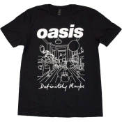 Oasis Majica Definitely Maybe Line Drawing Unisex Black 2XL