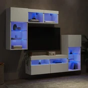vidaXL vidaXL Komplet TV omaric LED 5-delni bel inženirski les, (21012100)