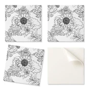 shumee Samolepilne vinilne ploščice s potiskanim cvetličnim linearnim vzorcem 9x30x30 cm