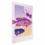 shumee Plakat - Fancy Fish - umetniška ilustracija rib na pisanem ozadju