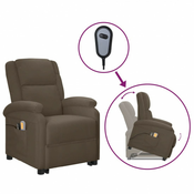 Elektricna masažna fotelja na podizanje od umjetne kože siva