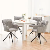 Homestyle4U Jedilna miza, 106x106x76,5 cm, bela