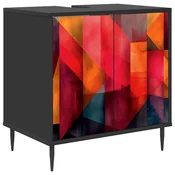vidaXL Kopalniška omarica HEESCH Črni hrast 60 x 40 x 61 cm